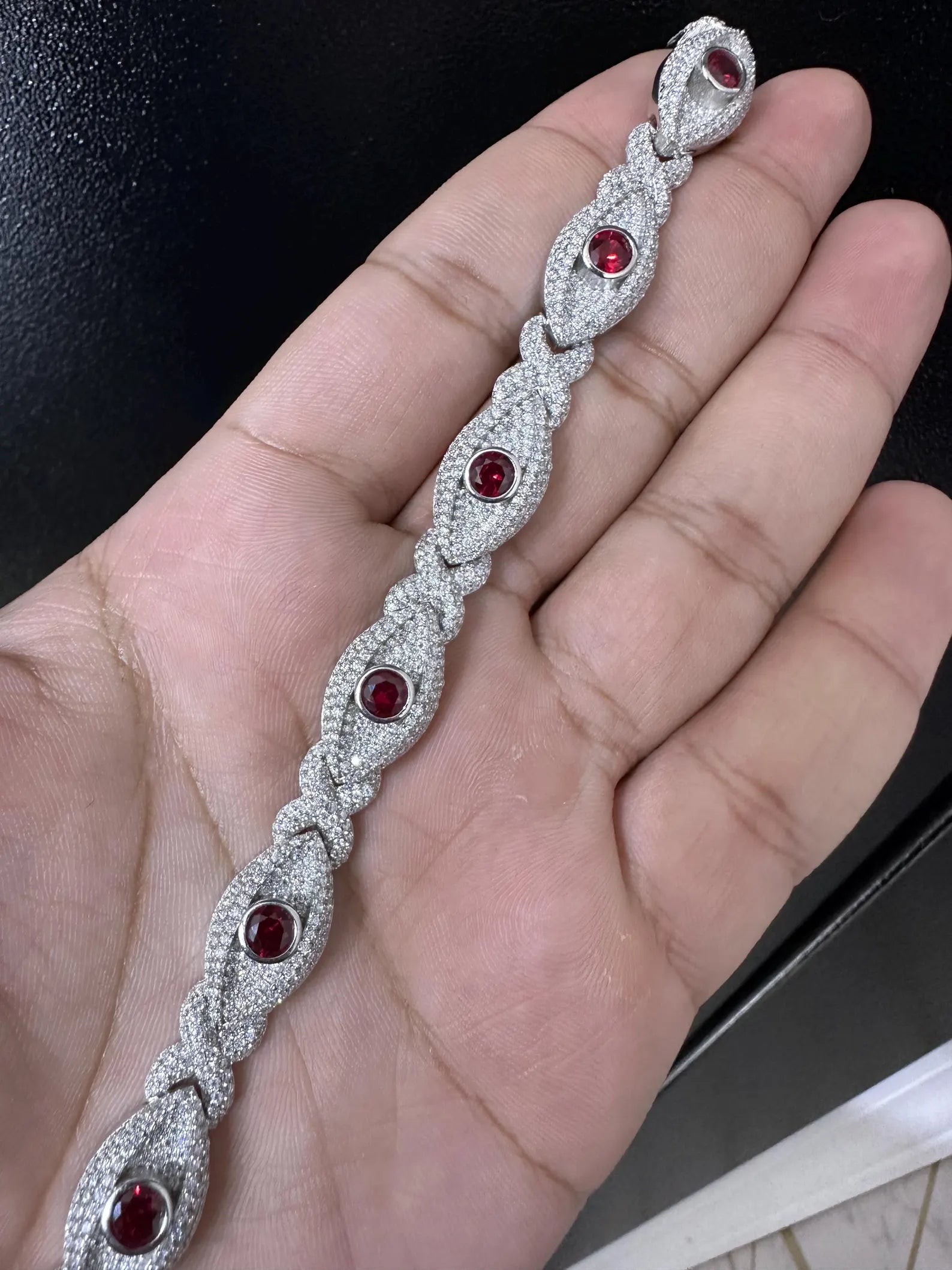 Infinity Evil Eye Bracelet [9.30CTW] Moissanites in 925 Sterling Silver