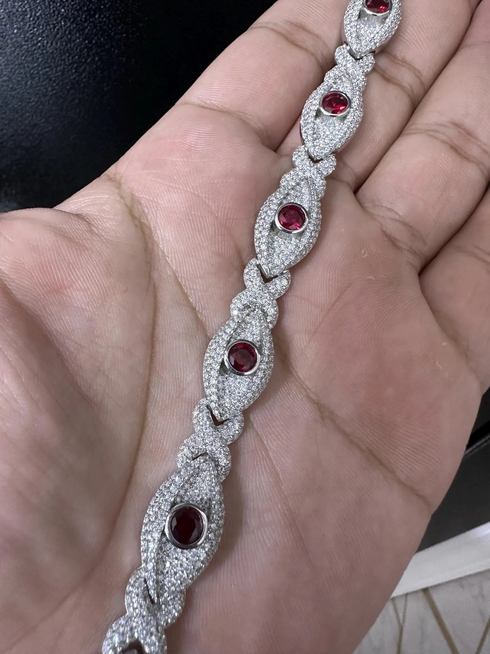 Infinity Evil Eye Bracelet [9.30CTW] Moissanites in 925 Sterling Silver