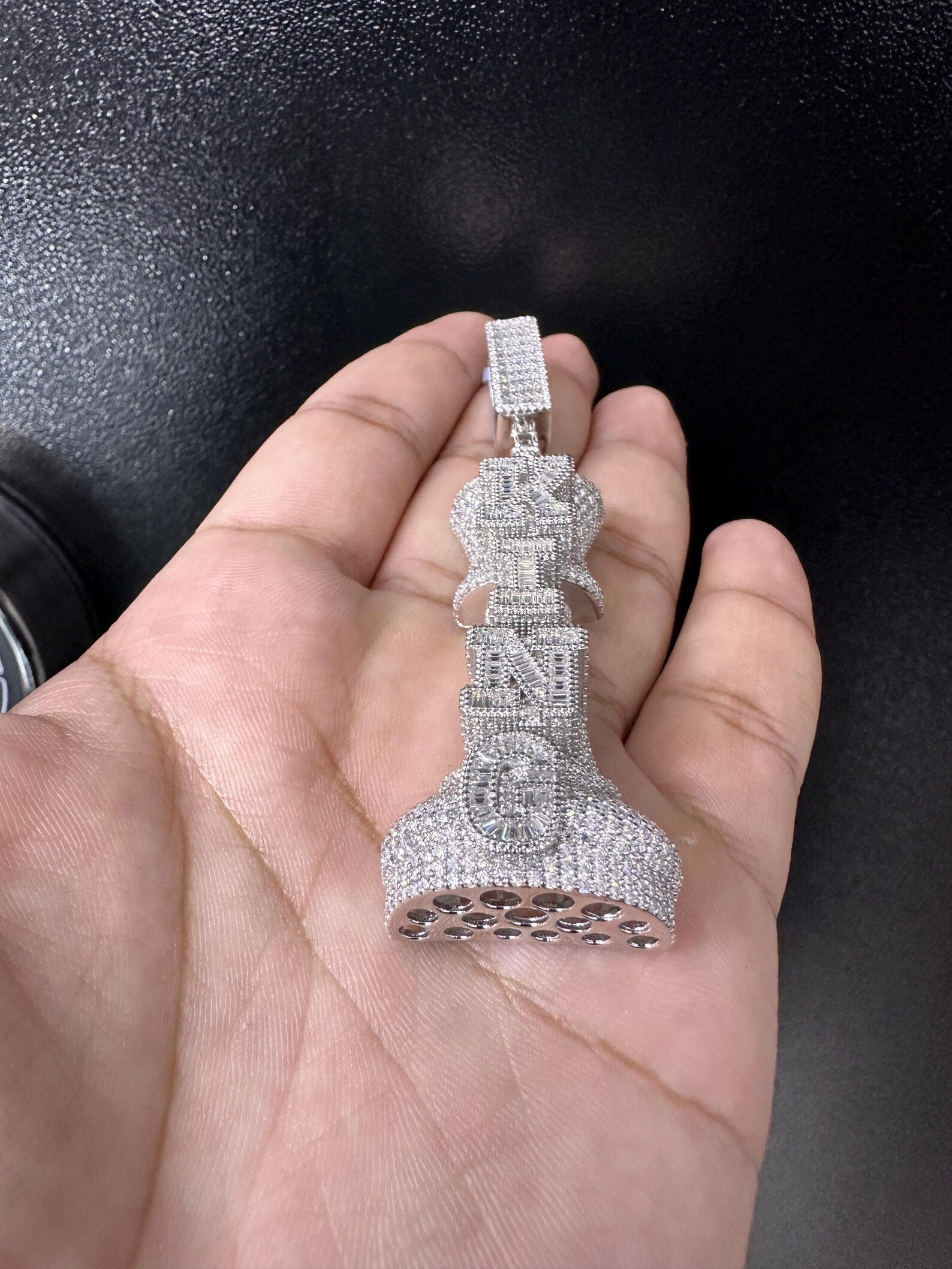Custom King Chess Piece Pendant VVS1 Moissanite [14.77 CTW] 925 Sterling Silver