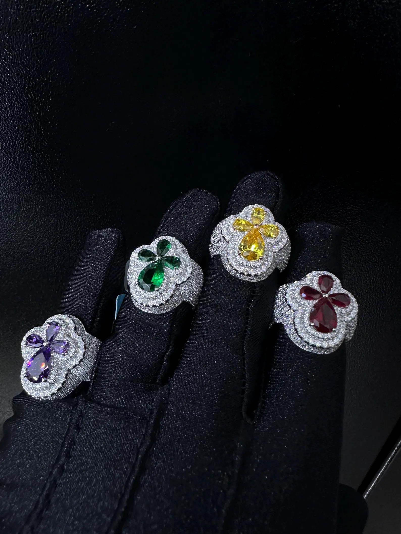 Men Moissanite Ring Colored Sapphire [4.77 CTW] in 925 Sterling Silver