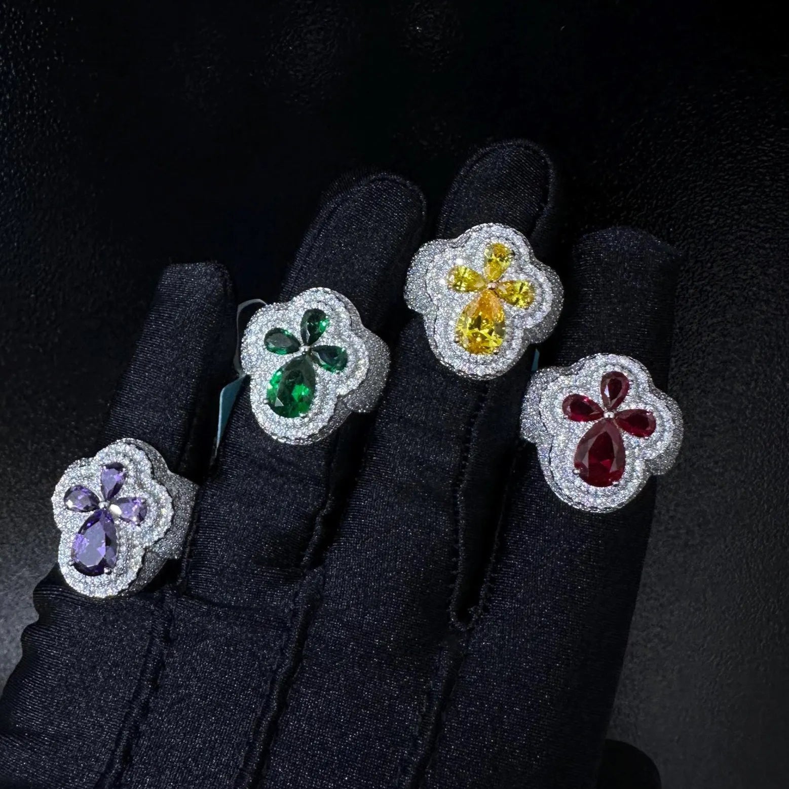 Men Moissanite Ring Colored Sapphire [4.77 CTW] in 925 Sterling Silver