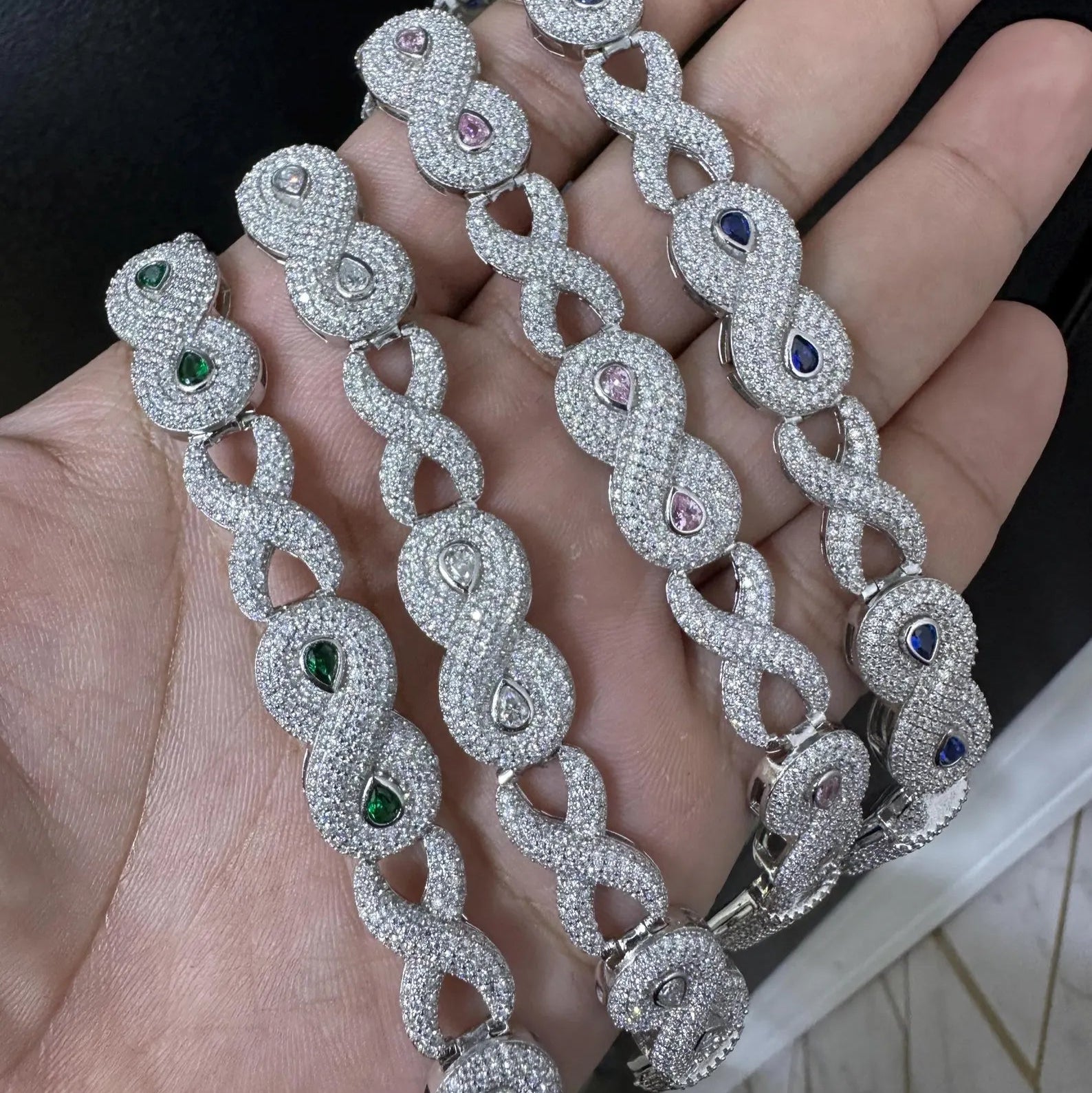 Iced Out Infinity Cuban Bracelet [9.30 CTW] Moissanites in 925 Sterling Silver