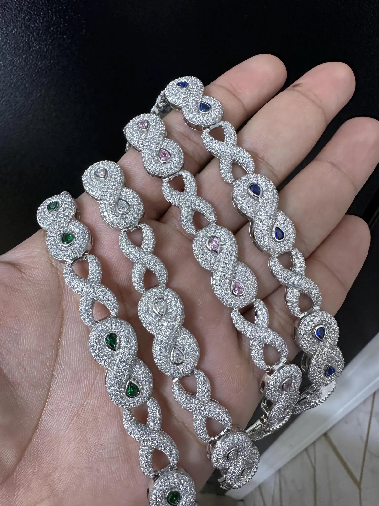 Iced Out Infinity Cuban Bracelet [9.30 CTW] Moissanites in 925 Sterling Silver