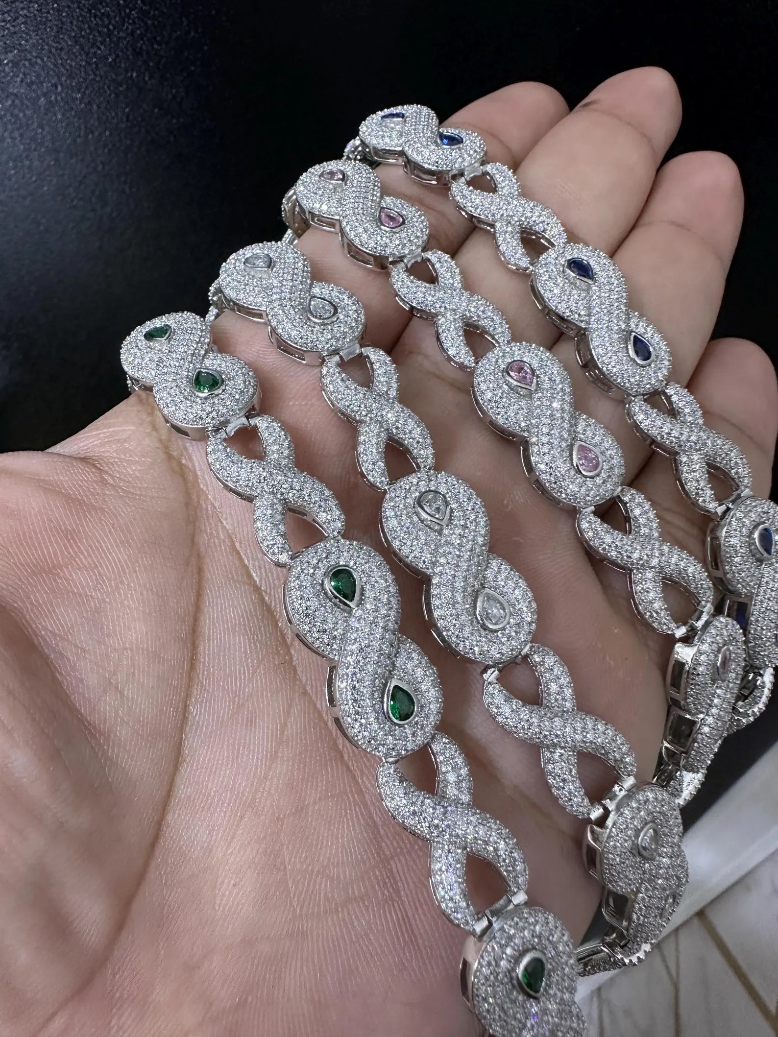 Iced Out Infinity Cuban Bracelet [9.30 CTW] Moissanites in 925 Sterling Silver