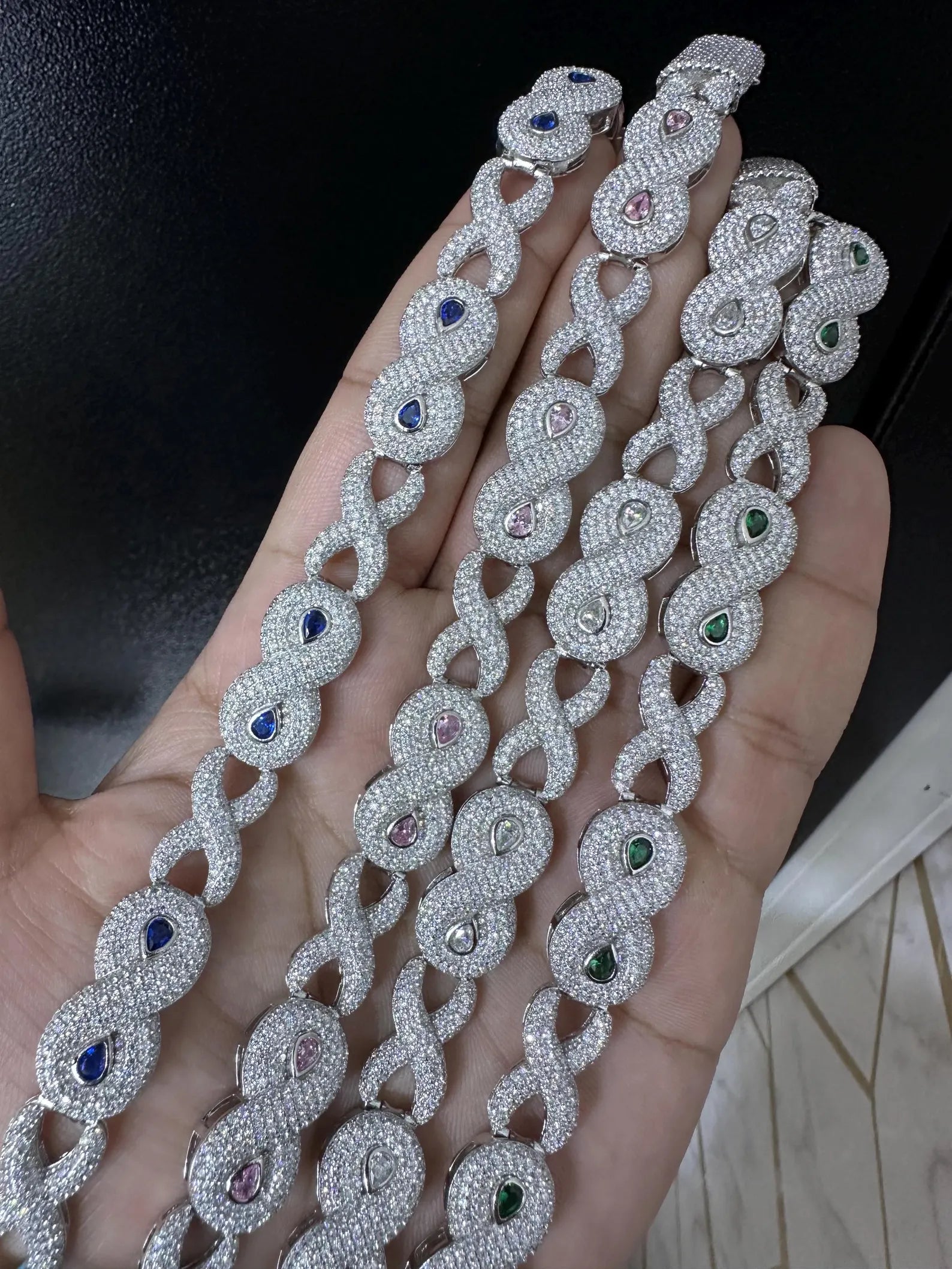 Iced Out Infinity Cuban Bracelet [9.30 CTW] Moissanites in 925 Sterling Silver