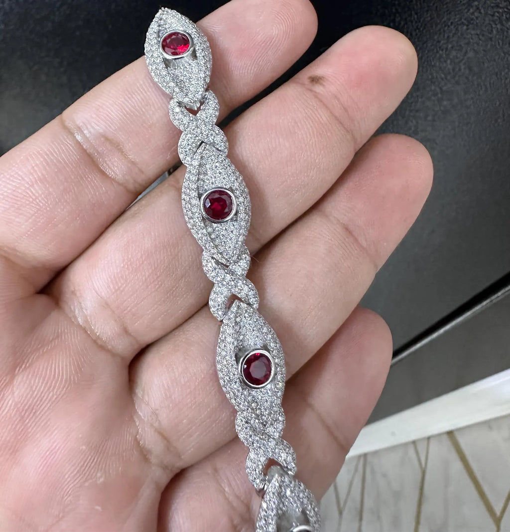 Infinity Evil Eye Bracelet [9.30CTW] Moissanites in 925 Sterling Silver