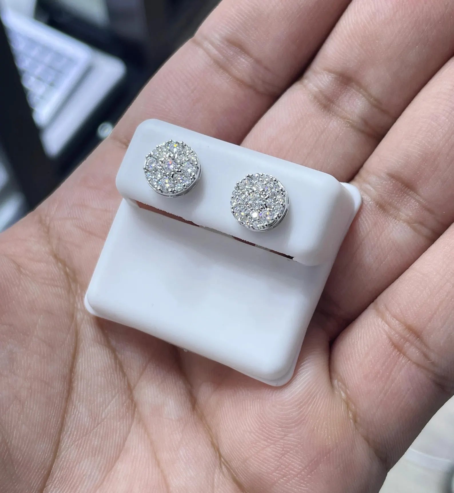 1.07 CTW Moissanite Square Stud Earrings 925 Sterling Silver