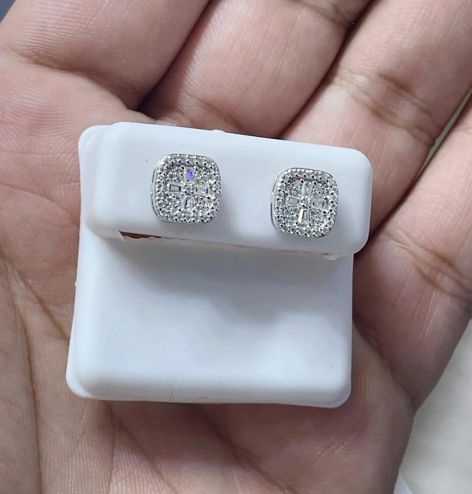 0.70 CTW Moissanite Stud Earrings 925 Sterling Silver