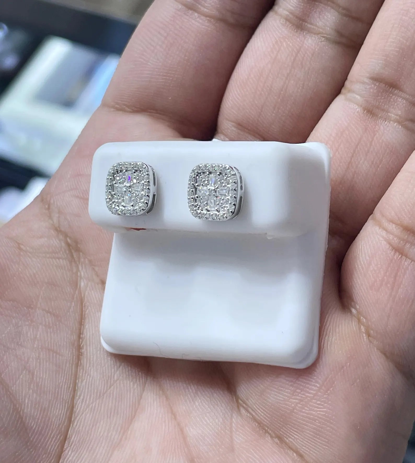 0.70 CTW Moissanite Stud Earrings 925 Sterling Silver