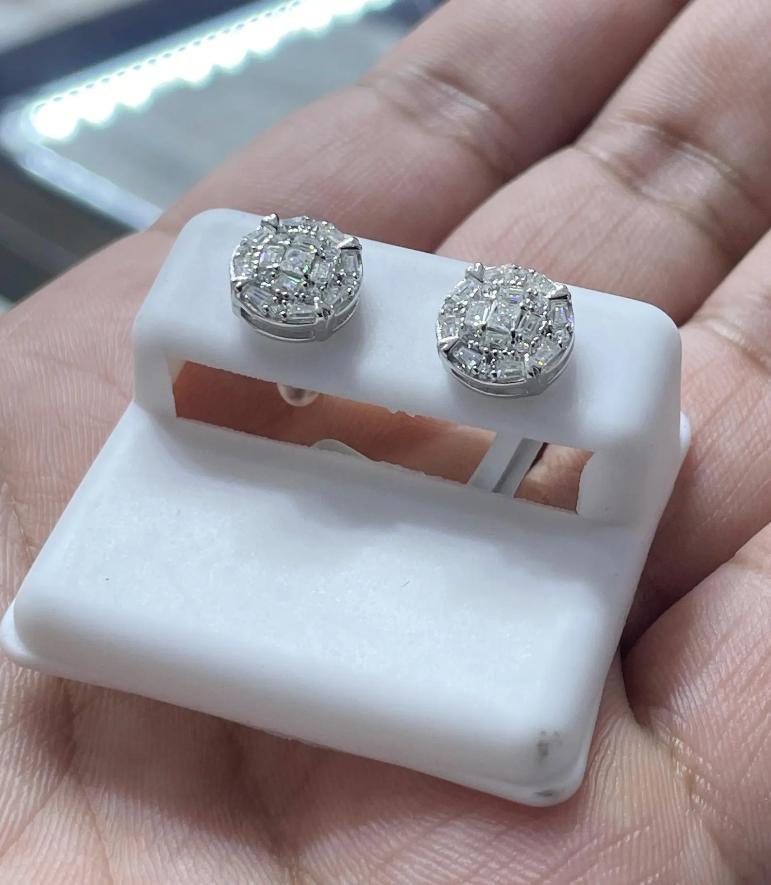 1.15 CTW Moissanite Classic Stud Earrings 925 Sterling Silver