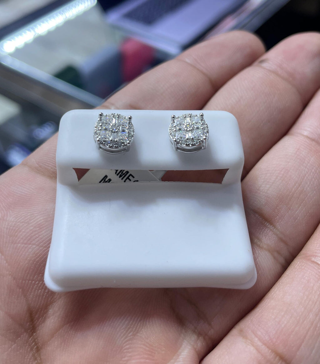 0.76 CTW Moissanite Stud Earrings 925 Sterling Silver