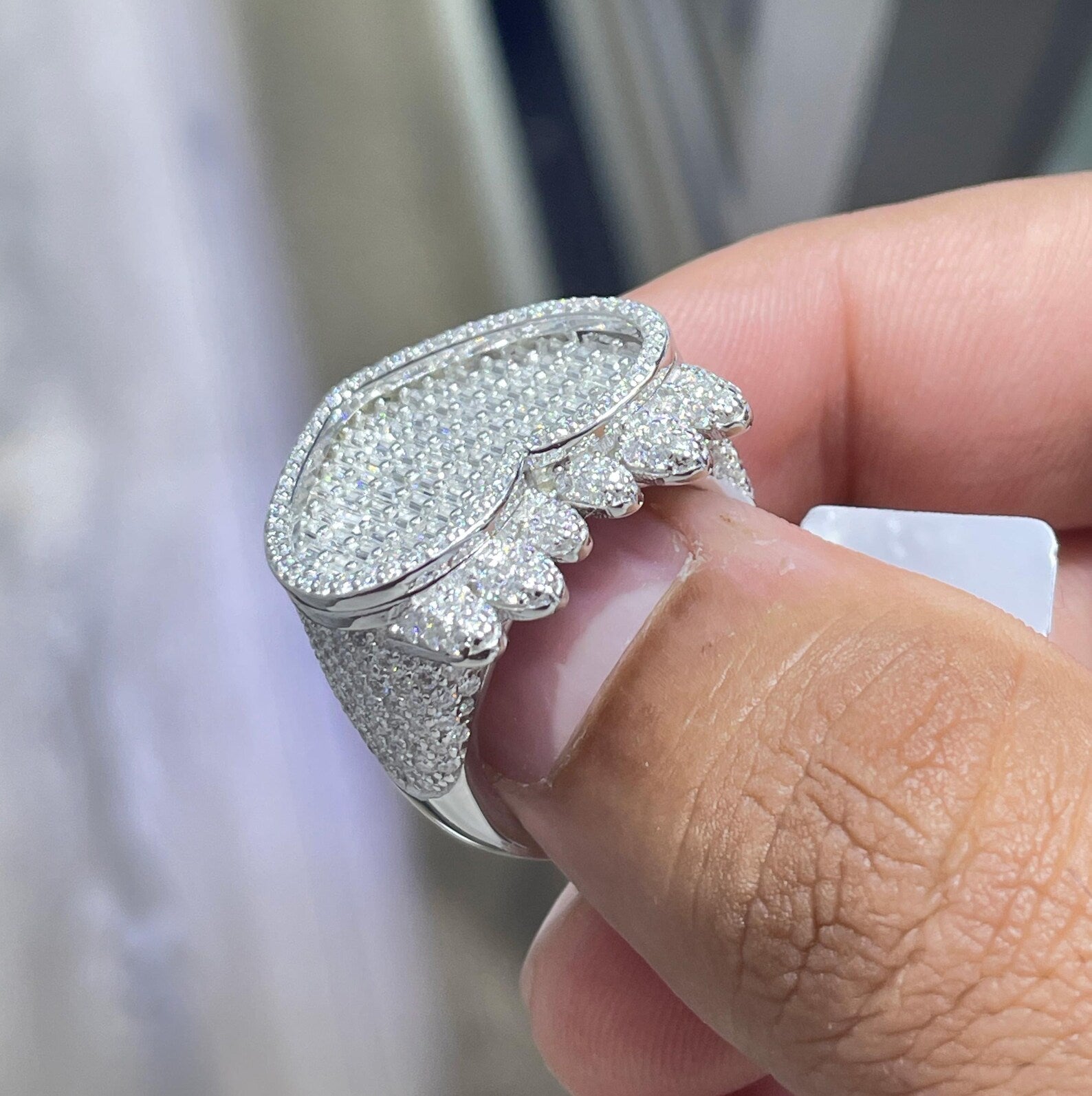 Men Moissanite Ring Heart Shaped [5.11 CTW] in 925 Sterling Silver