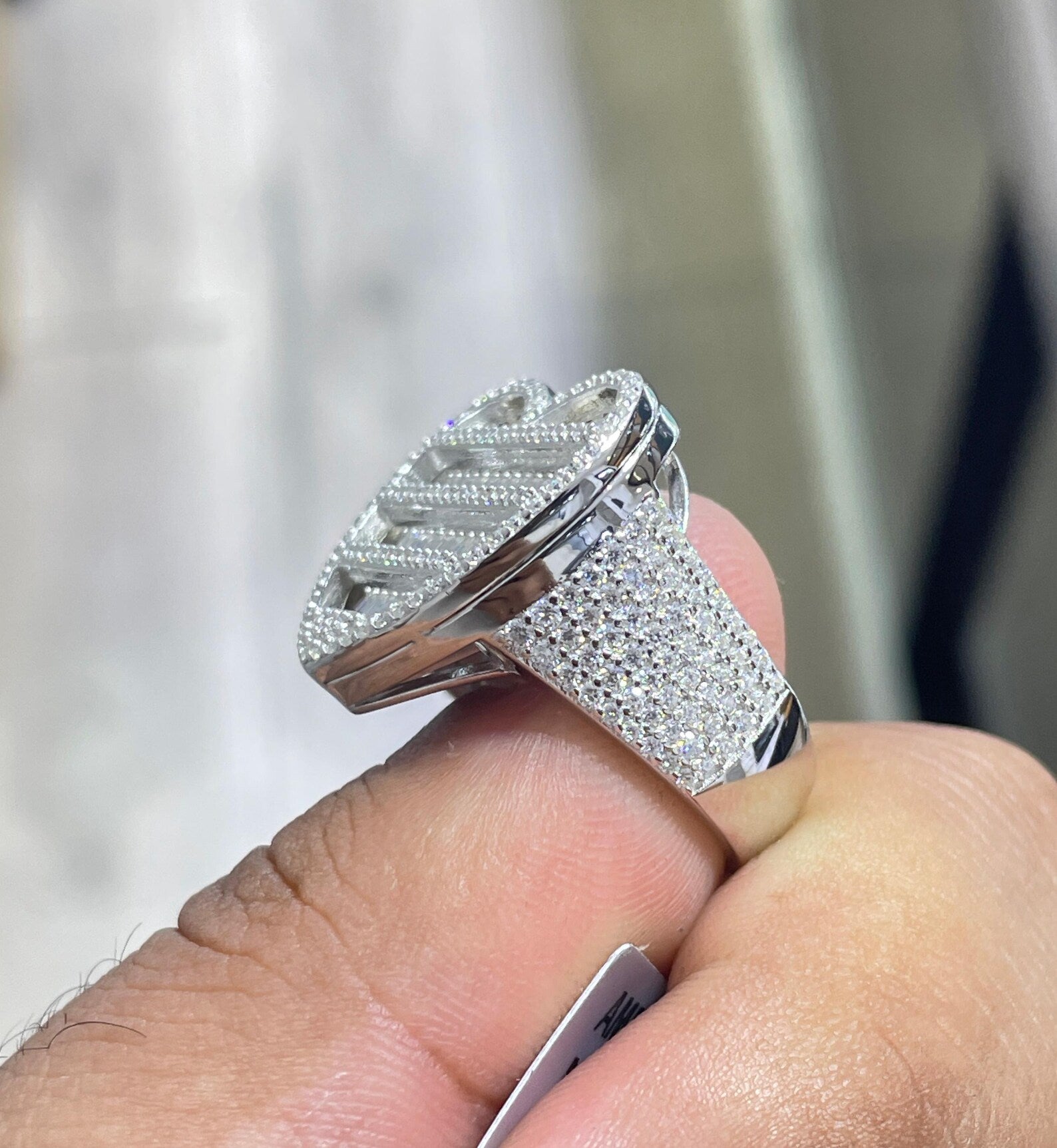 Men Moissanite Ring Heart Shaped [3.48 CTW] in 925 Sterling Silver