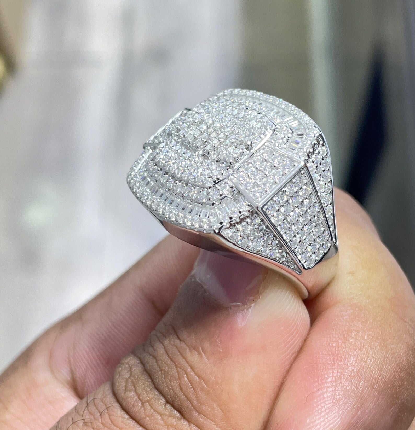 Men Moissanite Custom King Ring [3.62 CTW] in 925 Sterling Silver