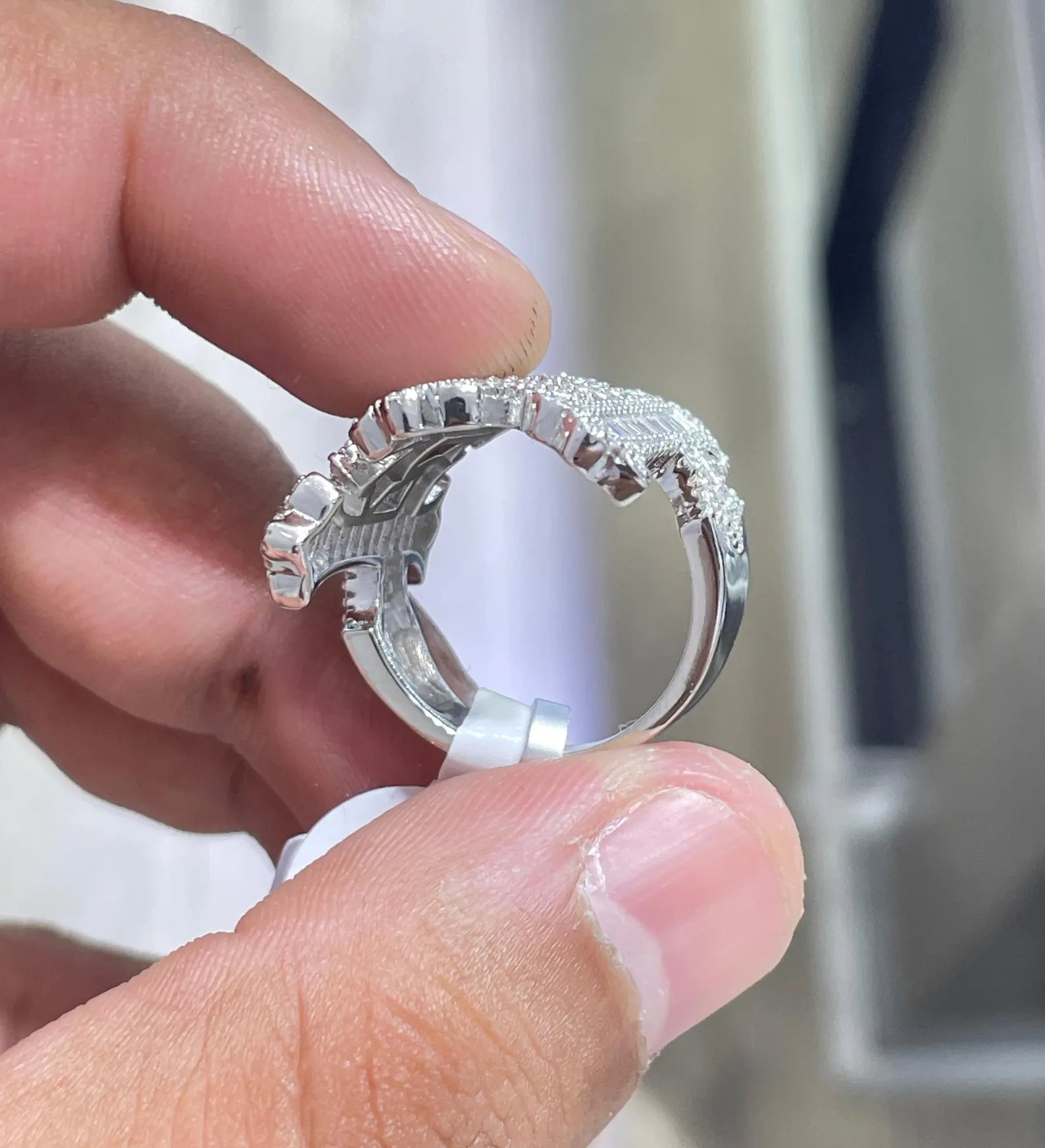 Men Moissanite Ring Cross Shaped [3.25 CTW] in 925 Sterling Silver