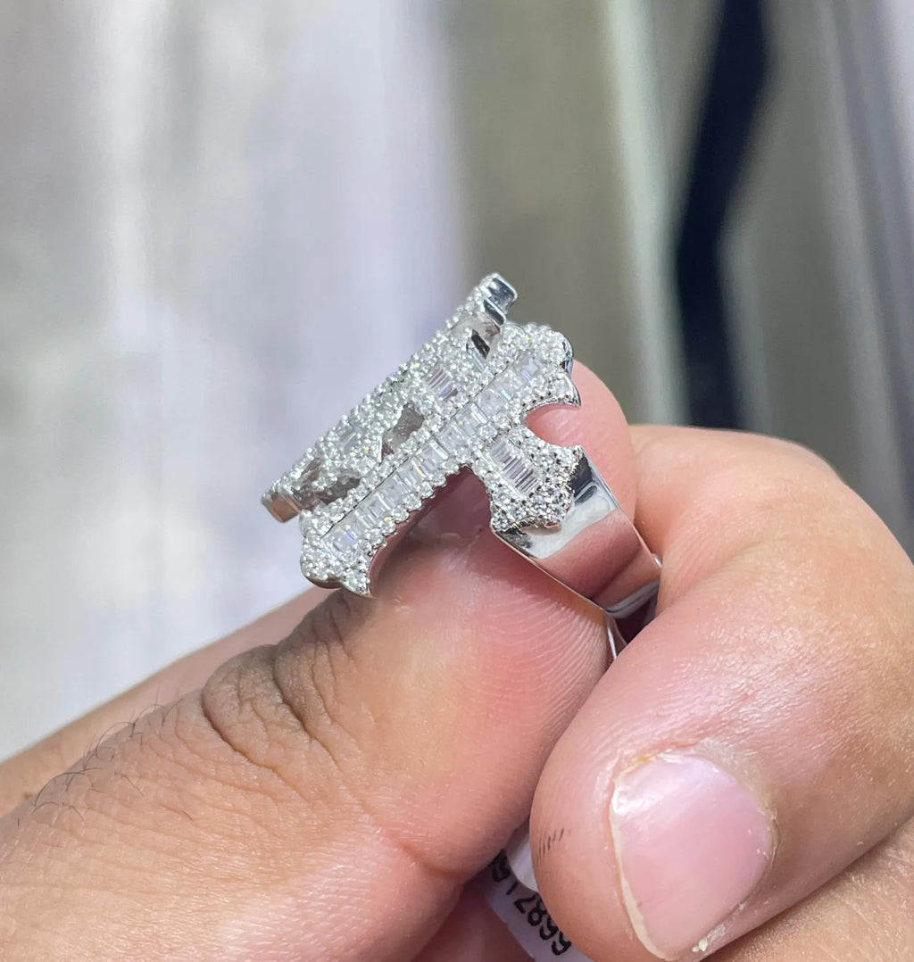 Men Moissanite Ring Cross Shaped [3.25 CTW] in 925 Sterling Silver
