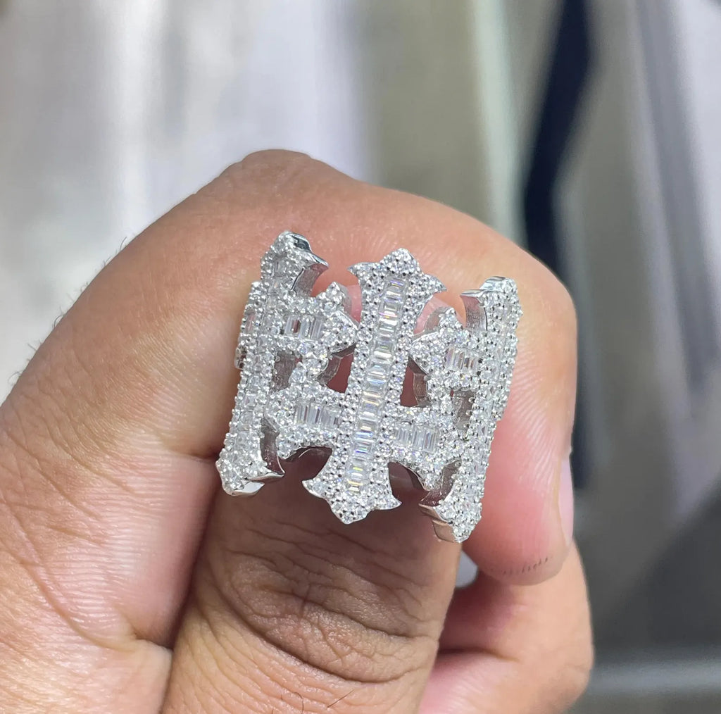 Men Moissanite Ring Cross Shaped [3.25 CTW] in 925 Sterling Silver