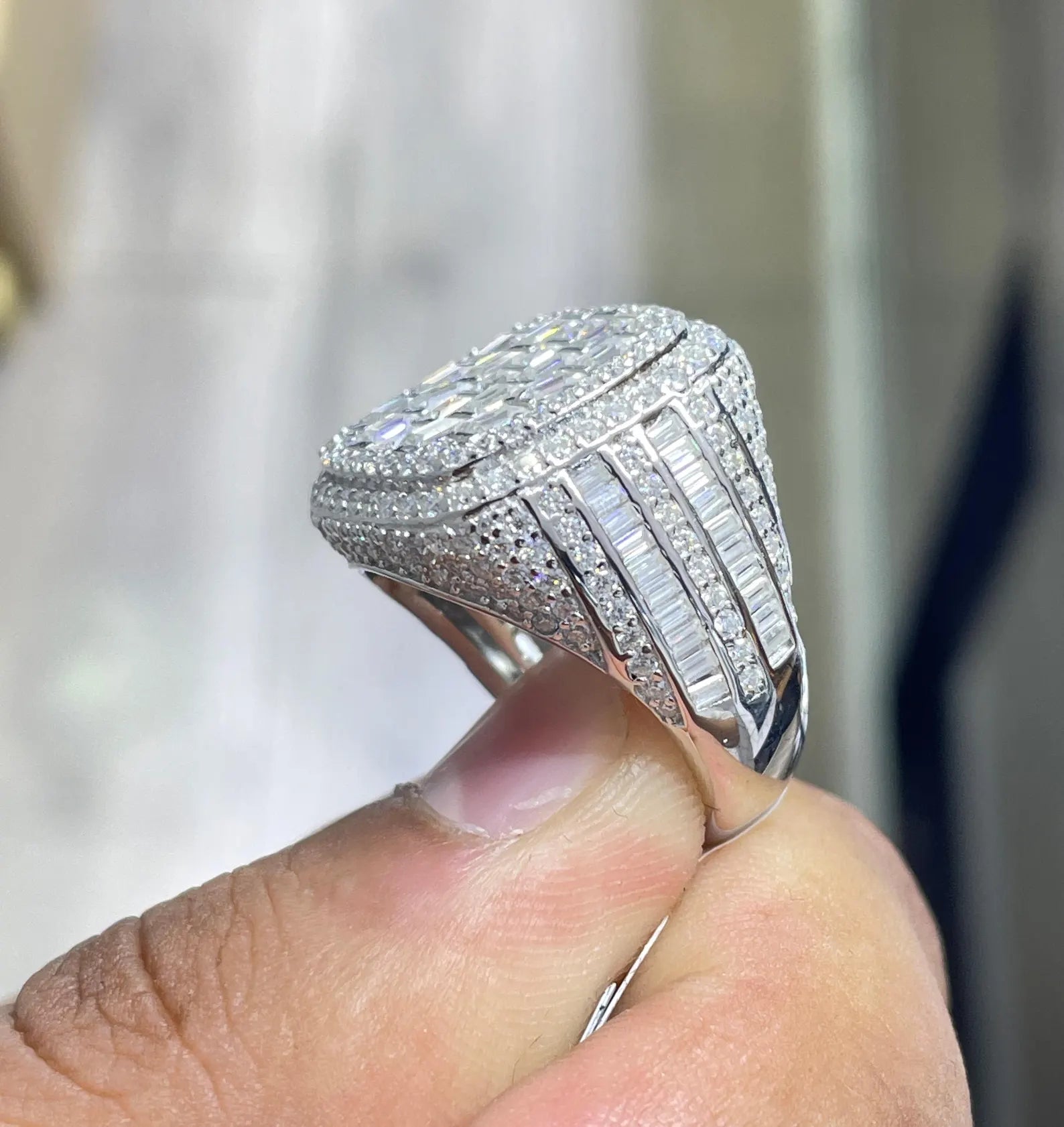 Men Moissanite Ring Classic [6.40 CTW] in 925 Sterling Silver