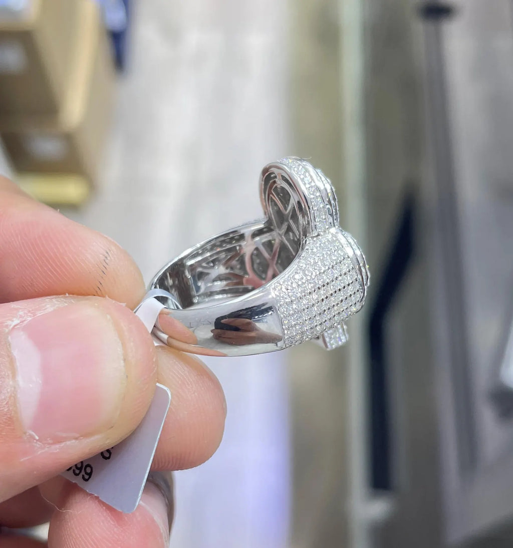 Men Moissanite Ring Ace of Clubs [3.70 CTW] in 925 Sterling Silver