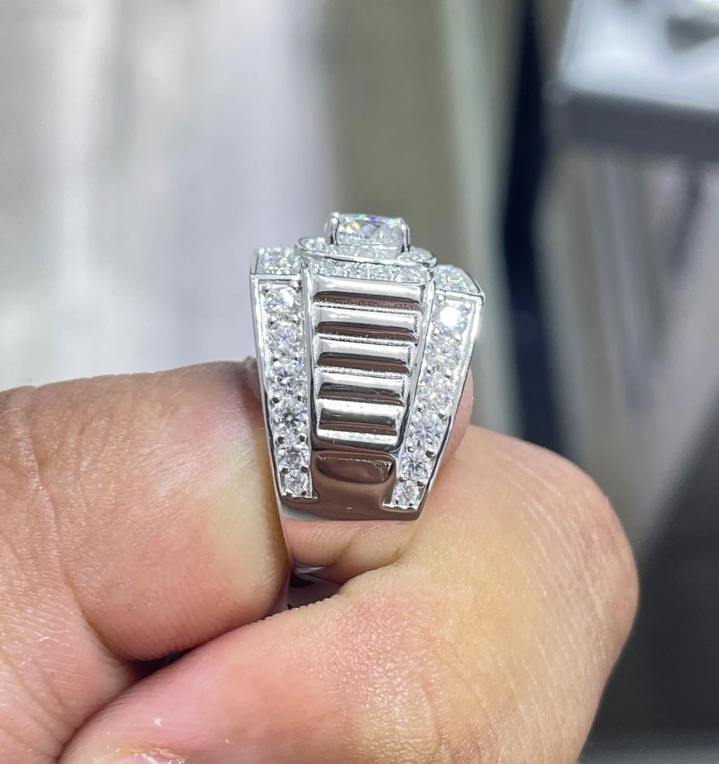 Men Moissanite Ring Classic [3.16 CTW] in 925 Sterling Silver