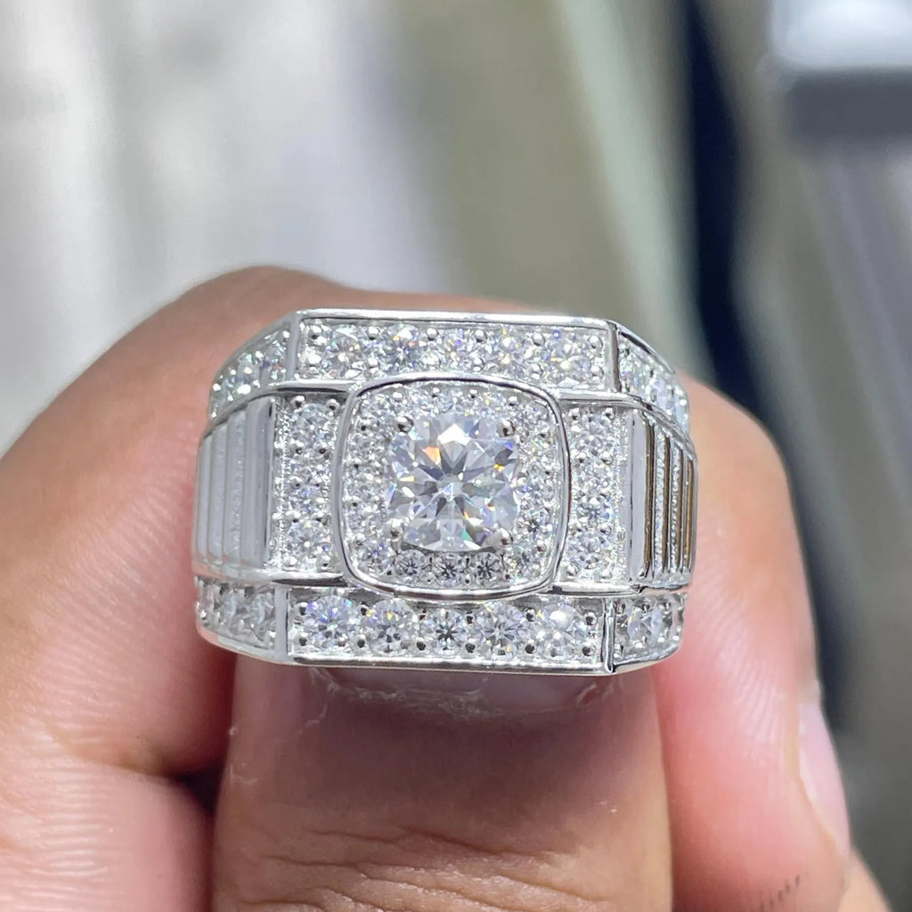 Men Moissanite Ring Classic [3.16 CTW] in 925 Sterling Silver
