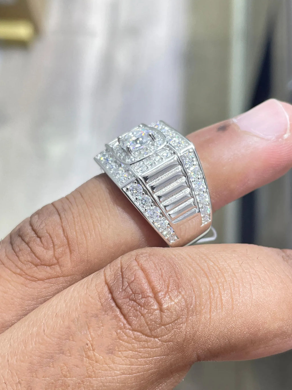 Men Moissanite Ring Classic [3.16 CTW] in 925 Sterling Silver