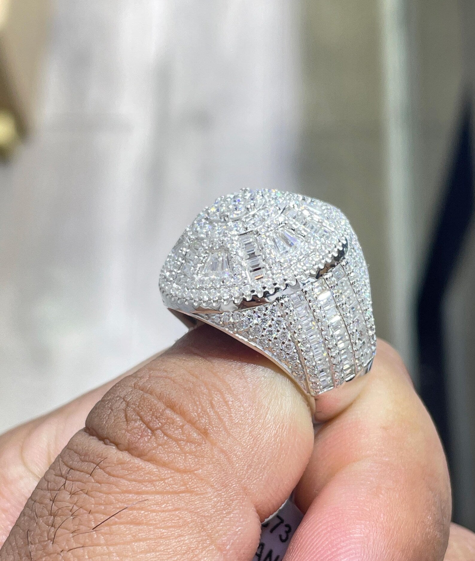 Men Moissanite Ring Dome Style [6.60 CTW] in 925 Sterling Silver