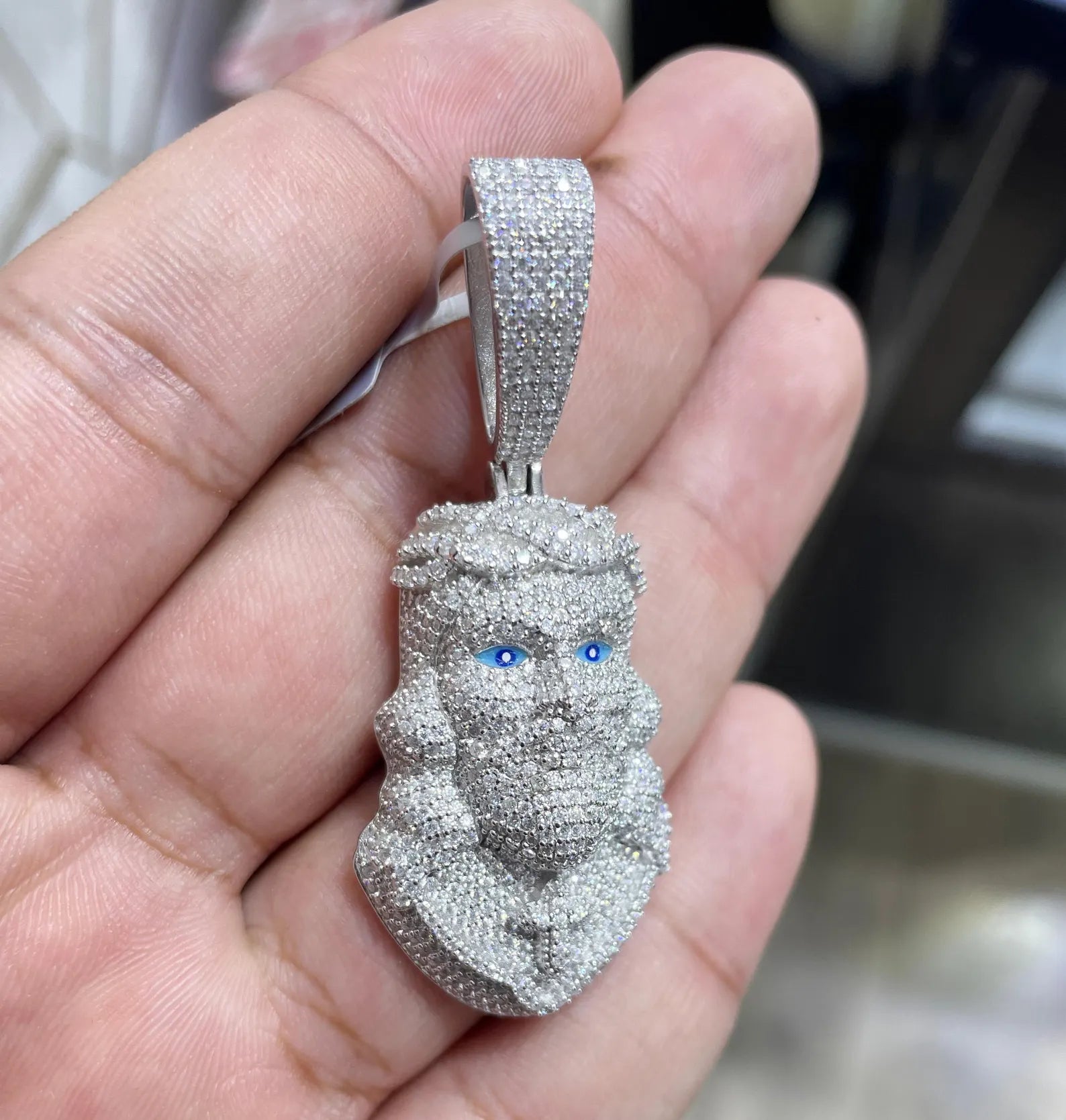 Jesus Face Pendant VVS1 Moissanite [4.51 CTW] 925 Sterling Silver