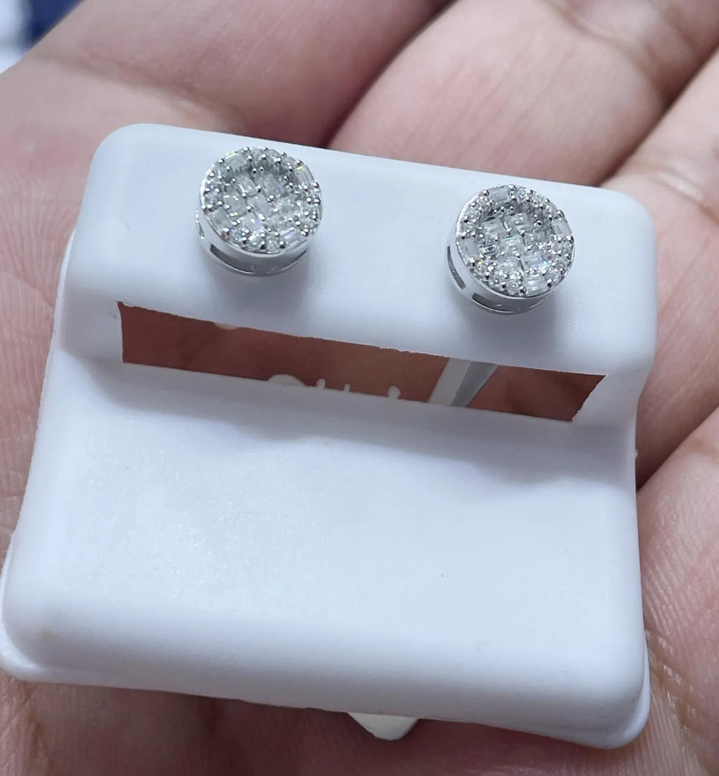 0.66 CTW Moissanite Baguette Stud Earrings 925 Sterling Silver