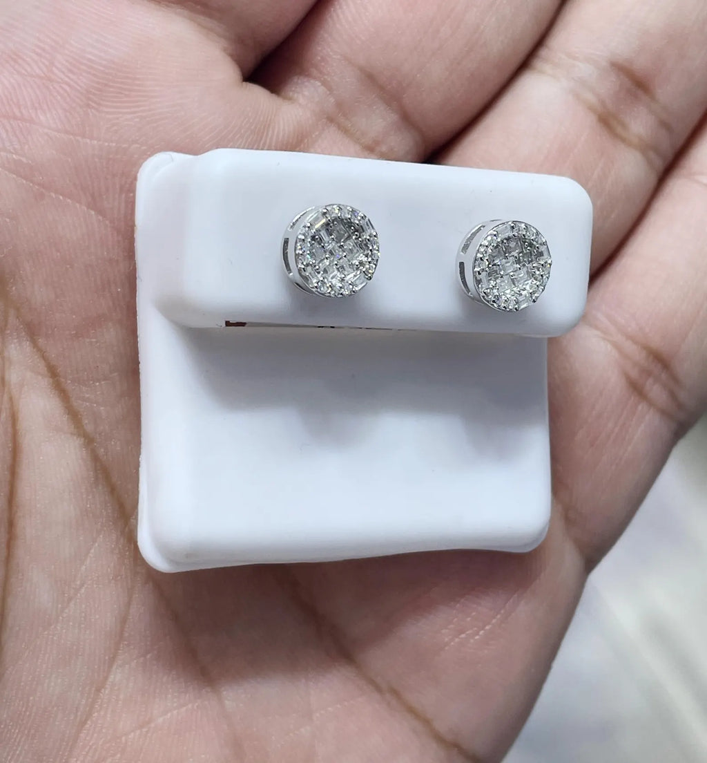 0.66 CTW Moissanite Baguette Stud Earrings 925 Sterling Silver