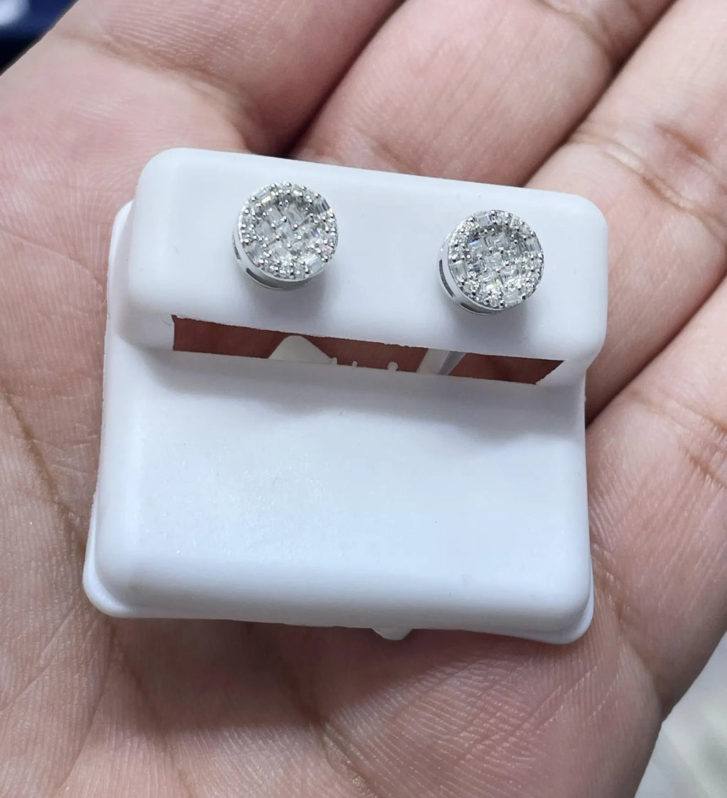 0.66 CTW Moissanite Baguette Stud Earrings 925 Sterling Silver