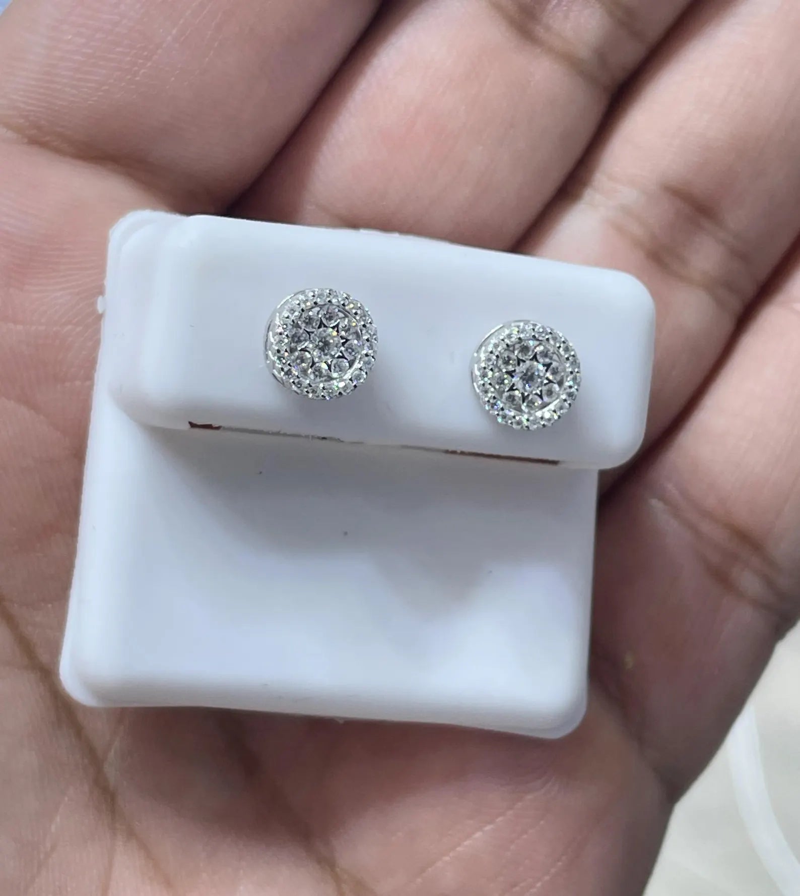 0.49 CTW Moissanite Stud Earrings 925 Sterling Silver