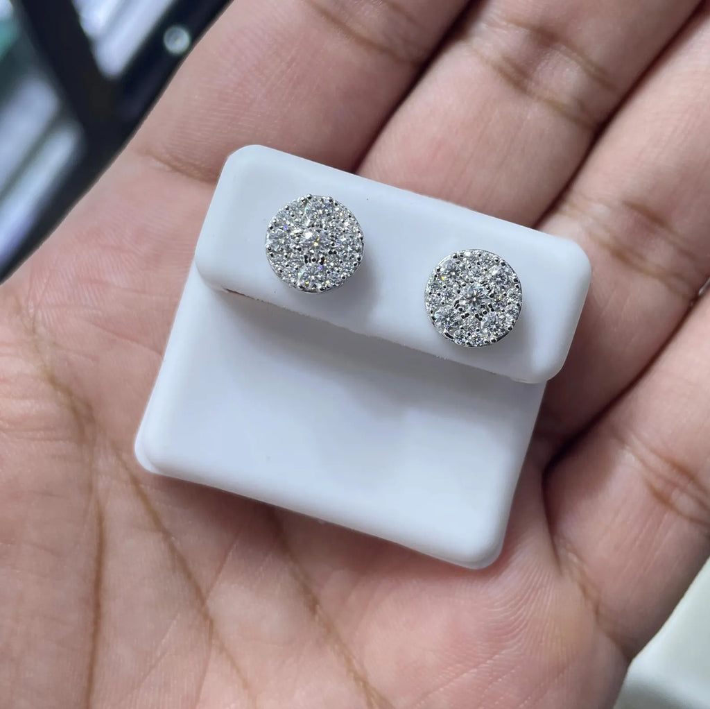1.07 CTW Moissanite Square Stud Earrings 925 Sterling Silver