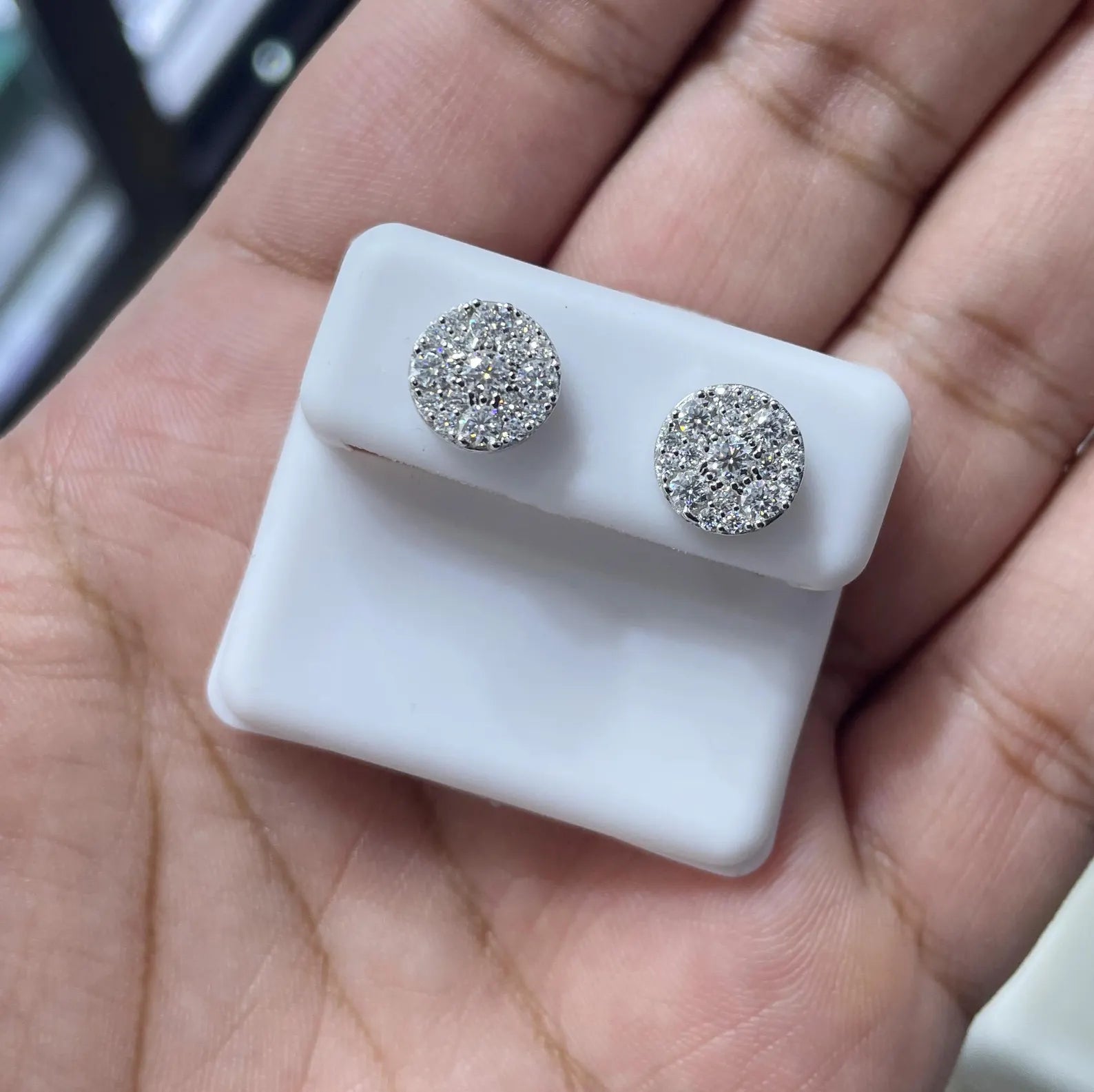 1.07 CTW Moissanite Square Stud Earrings 925 Sterling Silver