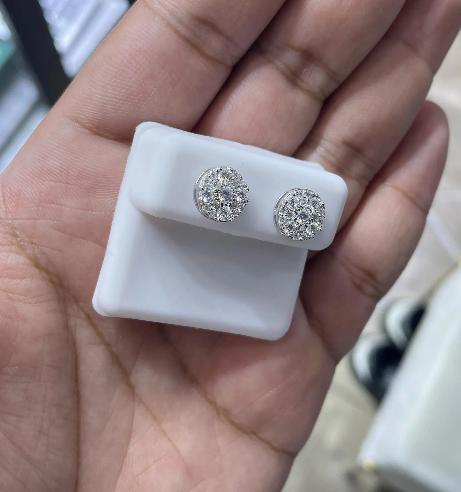 1.07 CTW Moissanite Square Stud Earrings 925 Sterling Silver