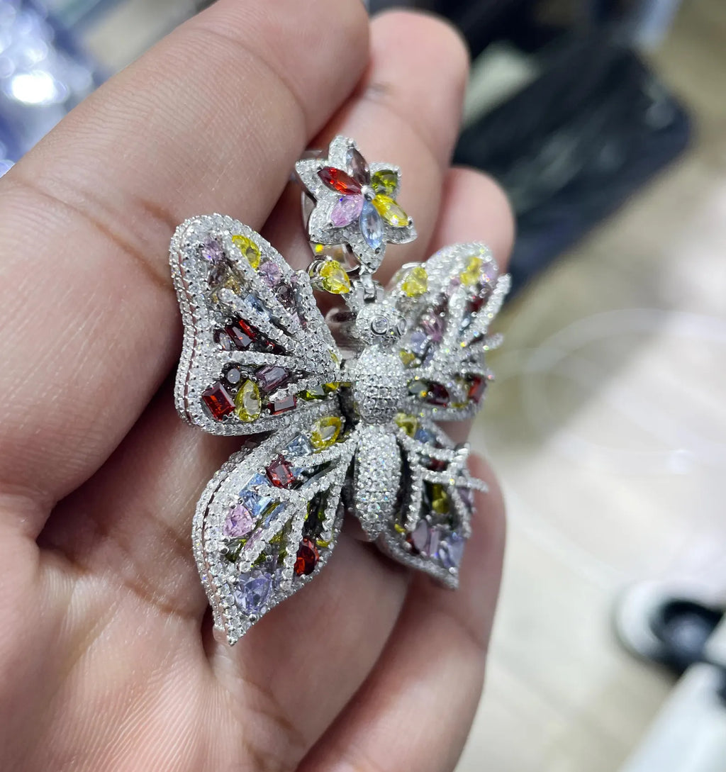 Custom Butterfly Pendant VVS1 Moissanite [4.50 CTW] 925 Sterling Silver