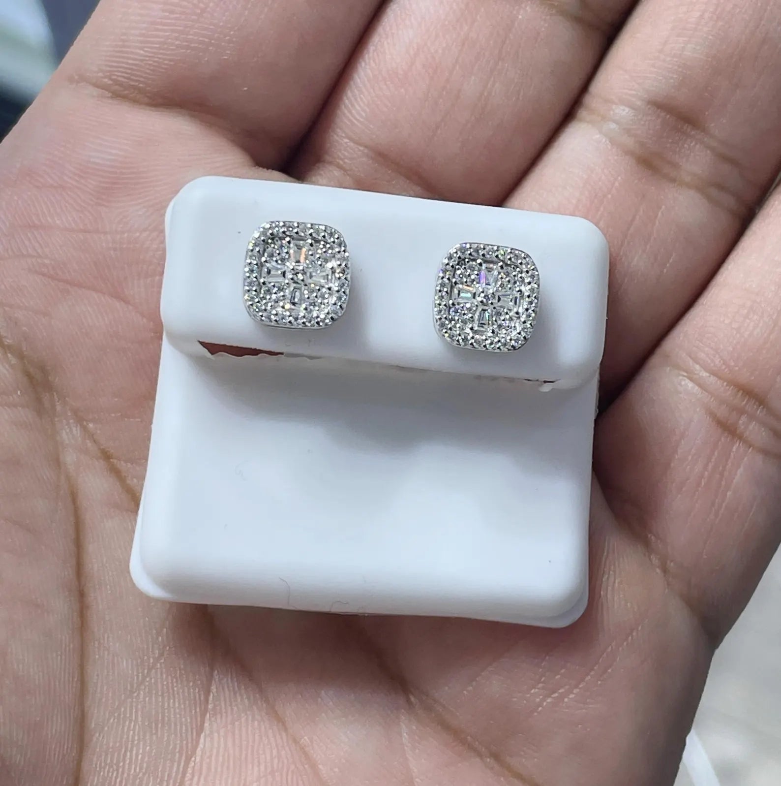 0.70 CTW Moissanite Stud Earrings 925 Sterling Silver