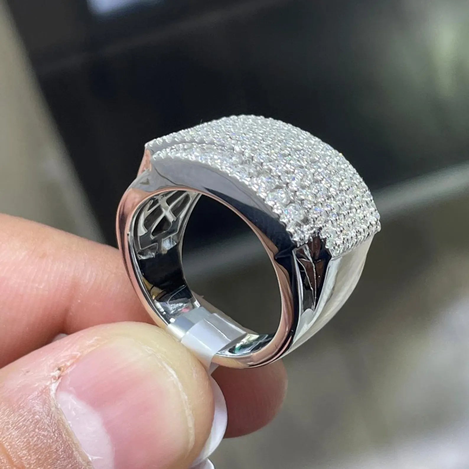 Men Moissanite Ring Iced Out [3.14 CTW] in 925 Sterling Silver