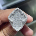 Men Moissanite Ring Iced Out Baguette Cross [3.67 CTW] in 925 Sterling Silver