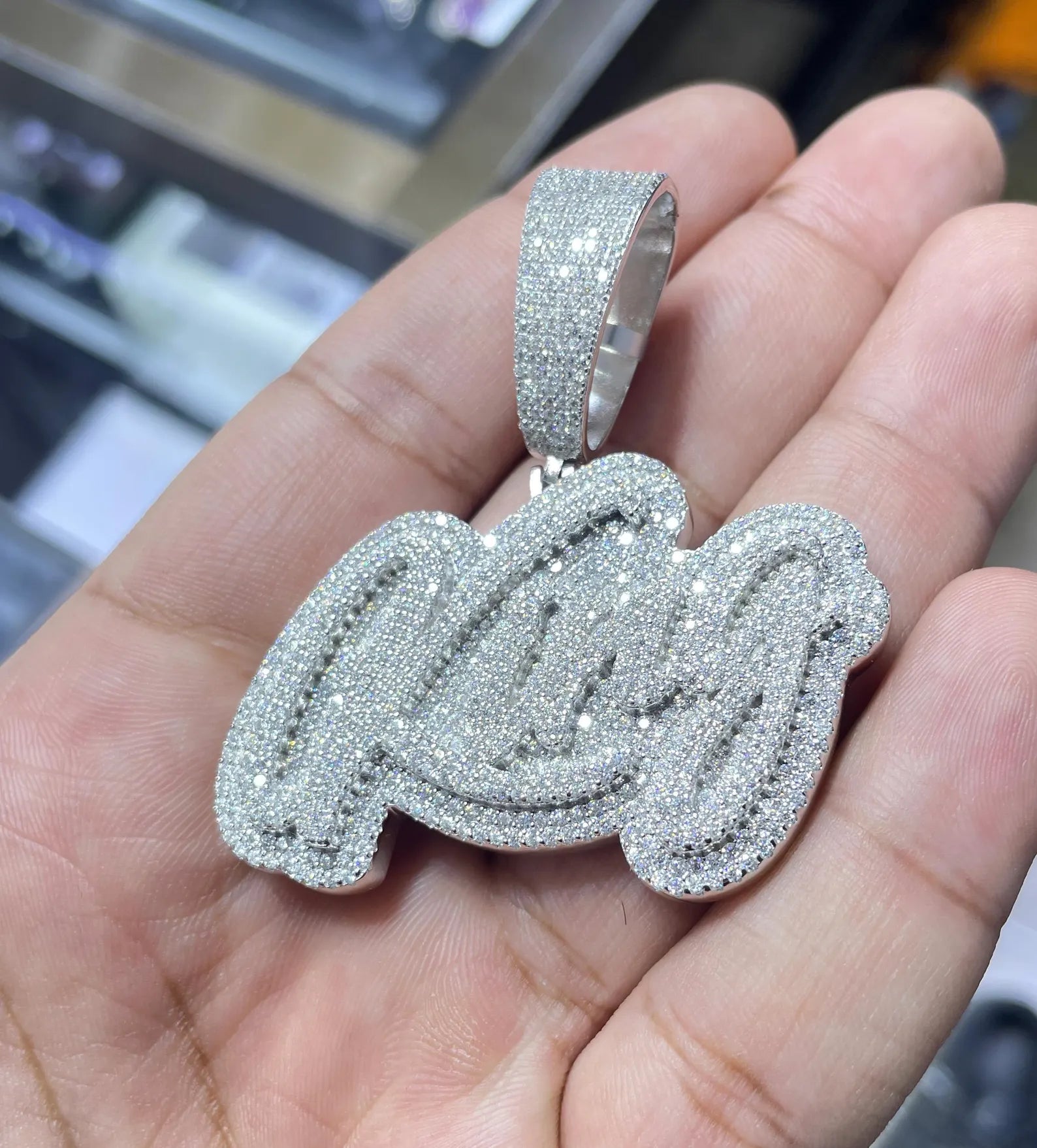 Custom King Pendant VVS1 Moissanite [6.71 CTW] 925 Sterling Silver