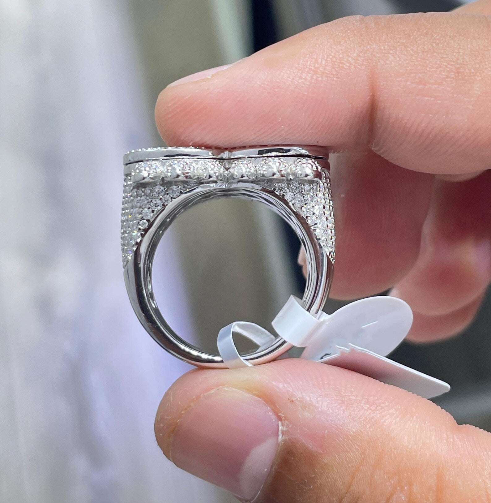 Men Moissanite Ring Heart Shaped [5.11 CTW] in 925 Sterling Silver