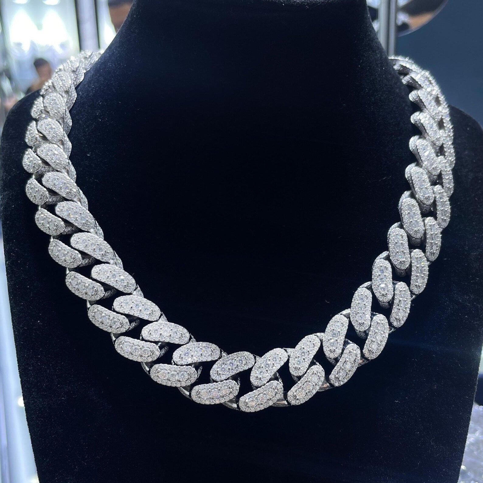 Big Iced Out Moissanite Chain [51.53CTW] in 925 Sterling Silver
