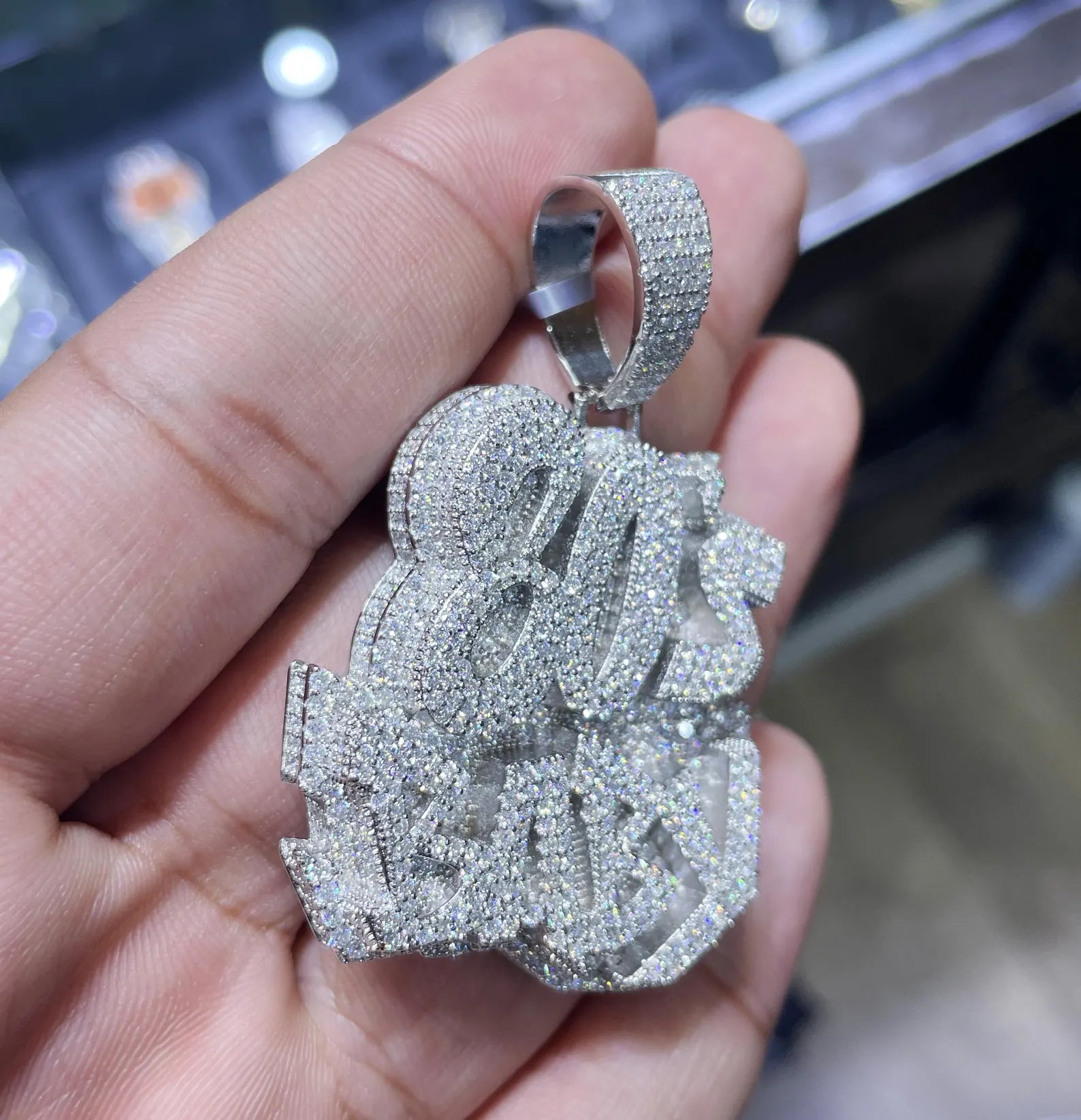 80s Baby Custom Pendant VVS1 Moissanite [9.2CTW] 925 Sterling Silver