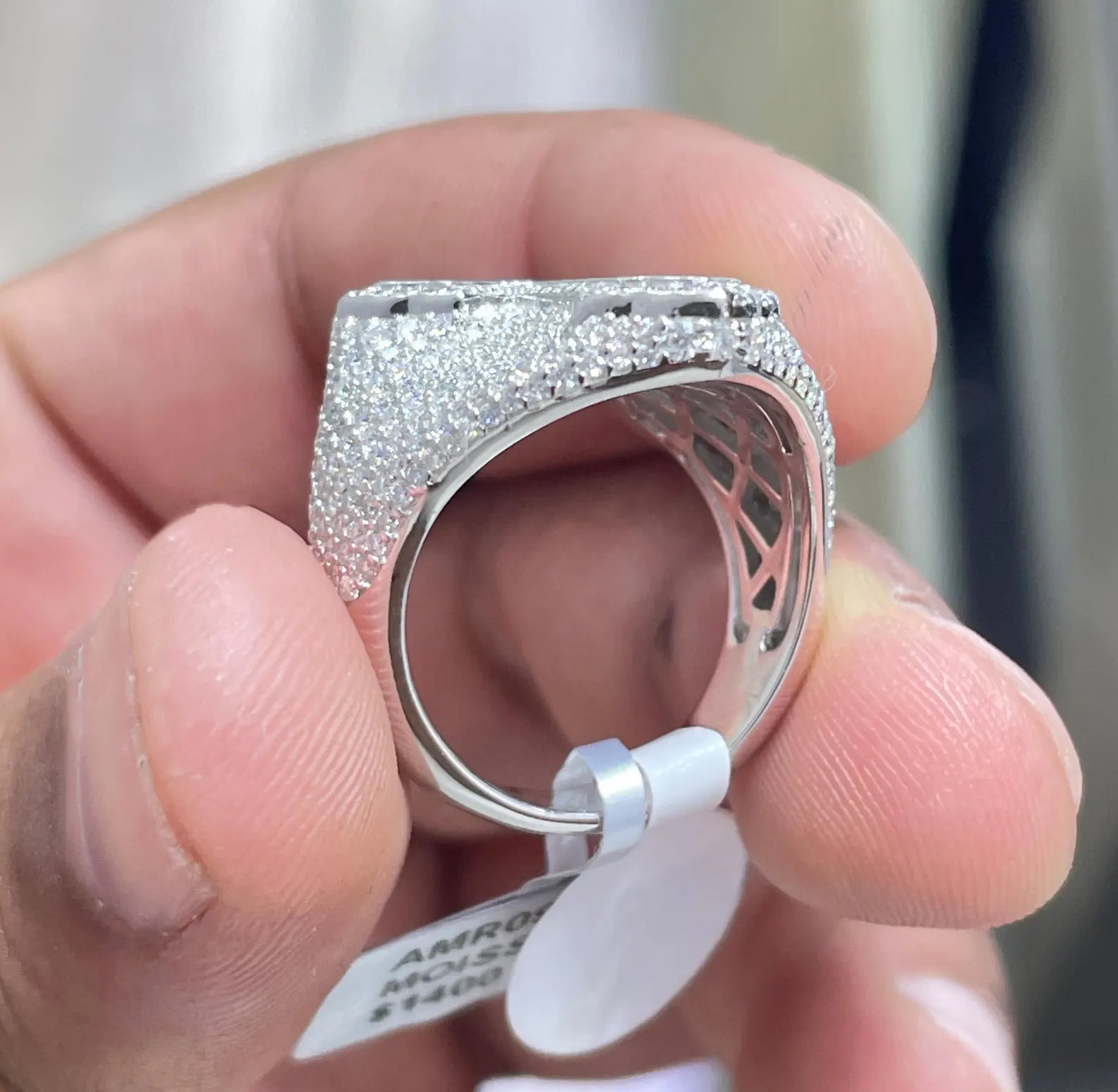 Men Moissanite Ring Cross Style [3.60 CTW] in 925 Sterling Silver