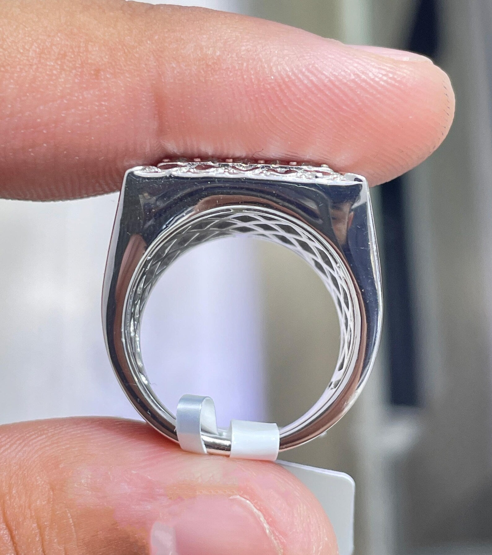 Men Moissanite Ring Square Shaped [2.07 CTW] in 925 Sterling Silver