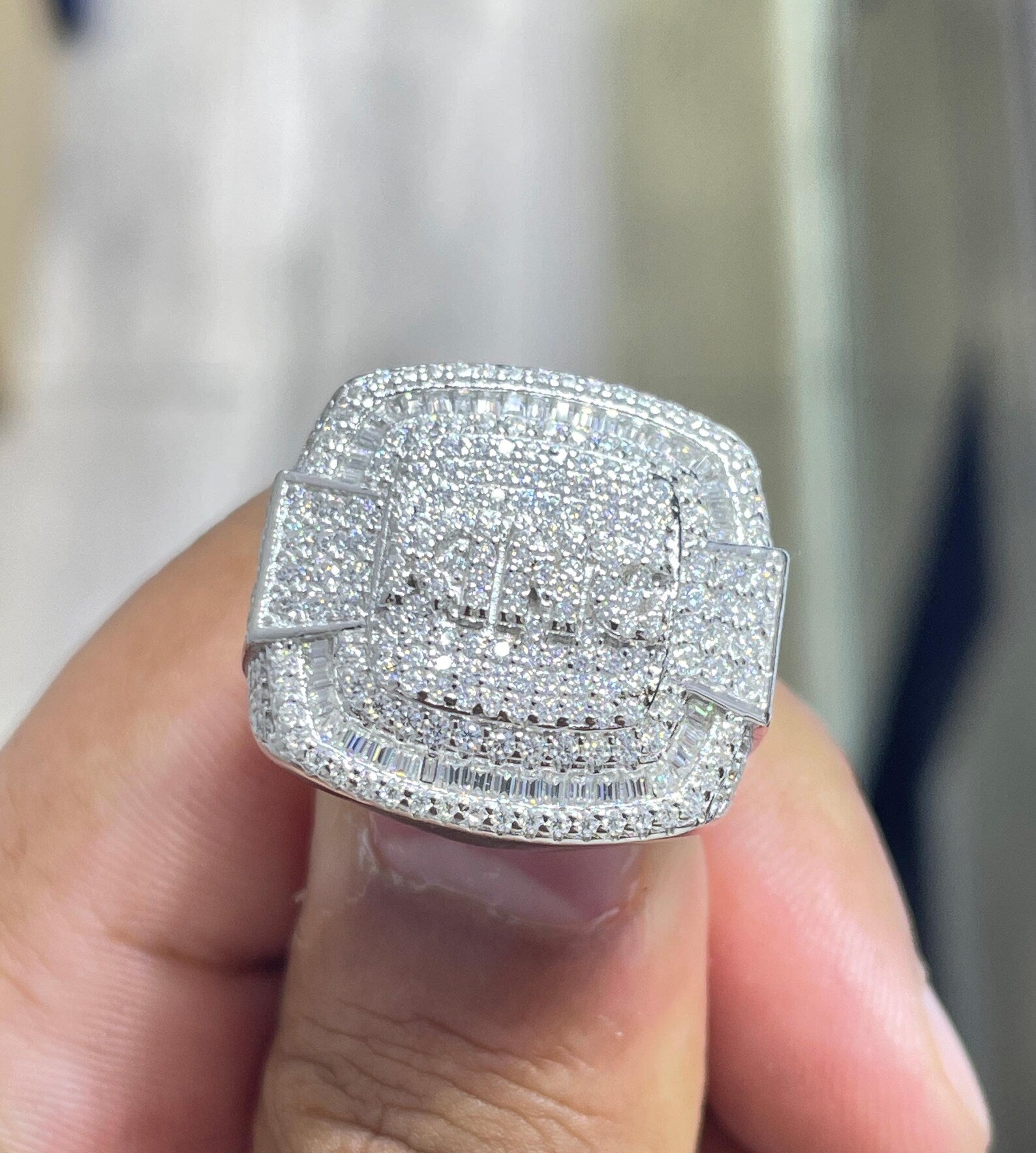 Men Moissanite Custom King Ring [3.62 CTW] in 925 Sterling Silver