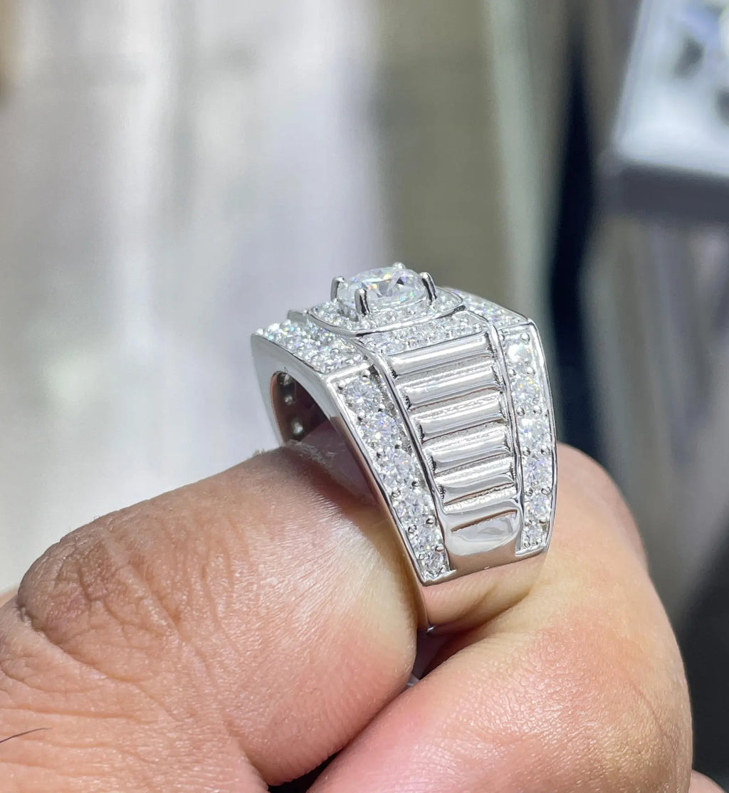 Men Moissanite Ring Classic [3.16 CTW] in 925 Sterling Silver