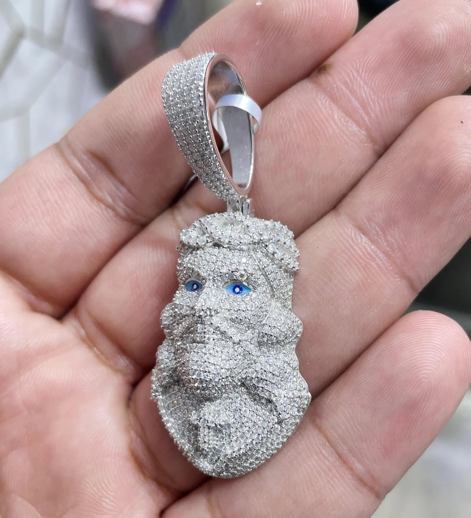 Jesus Face Pendant VVS1 Moissanite [4.51 CTW] 925 Sterling Silver