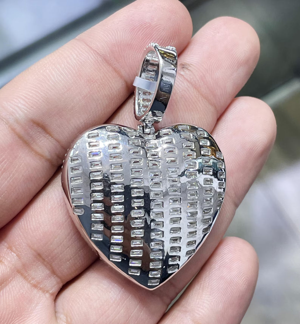 Iced Out Heart Butterfly Pendant VVS1 Moissanite [14.96 CTW] 925 Sterling Silver