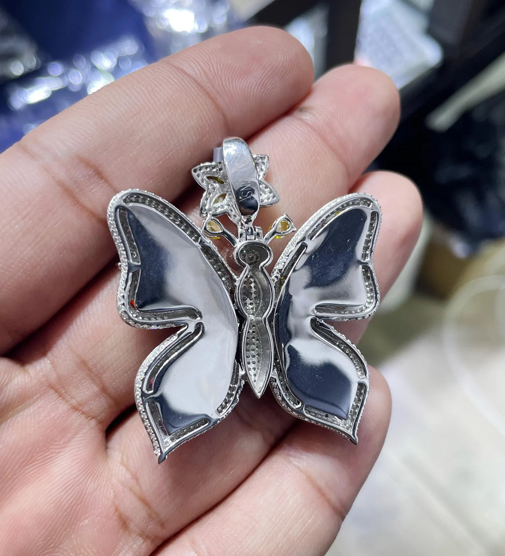 Custom Butterfly Pendant VVS1 Moissanite [4.50 CTW] 925 Sterling Silver